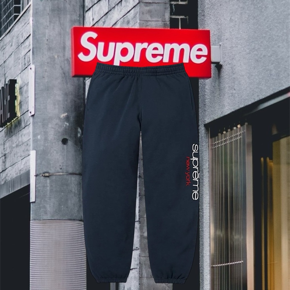 Supreme Classic Logo Sweatpants Navy M